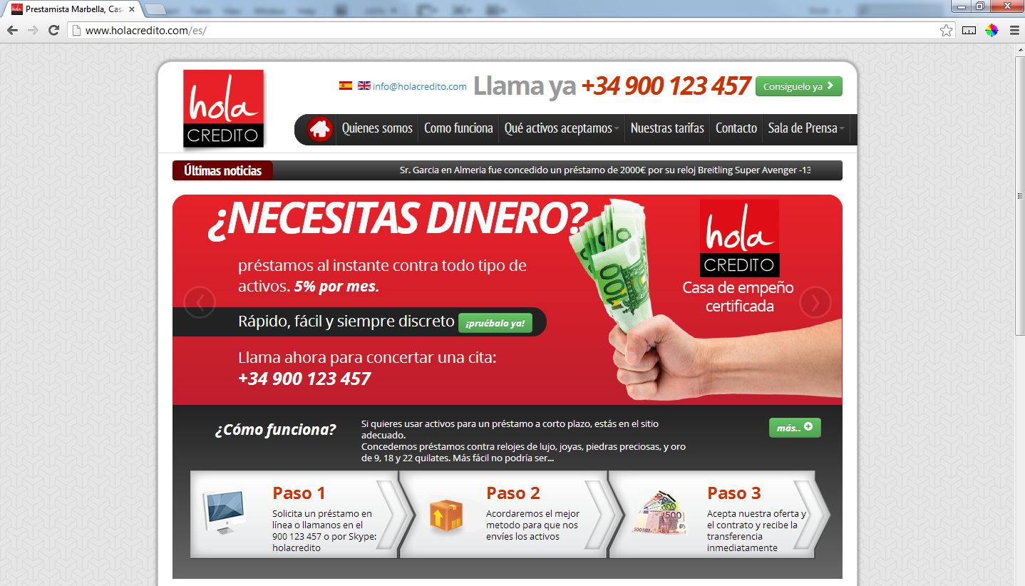 Demand gold on Hola Credito - Redline Company